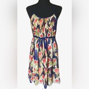Moulinette Soeurs Silk Abstract Floral Tea Dress